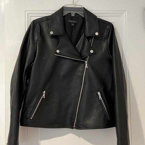 Ann Taylor Black Pebbled Leather Moro Jacket in Size 8, New, never worn - Picture 6 of 6